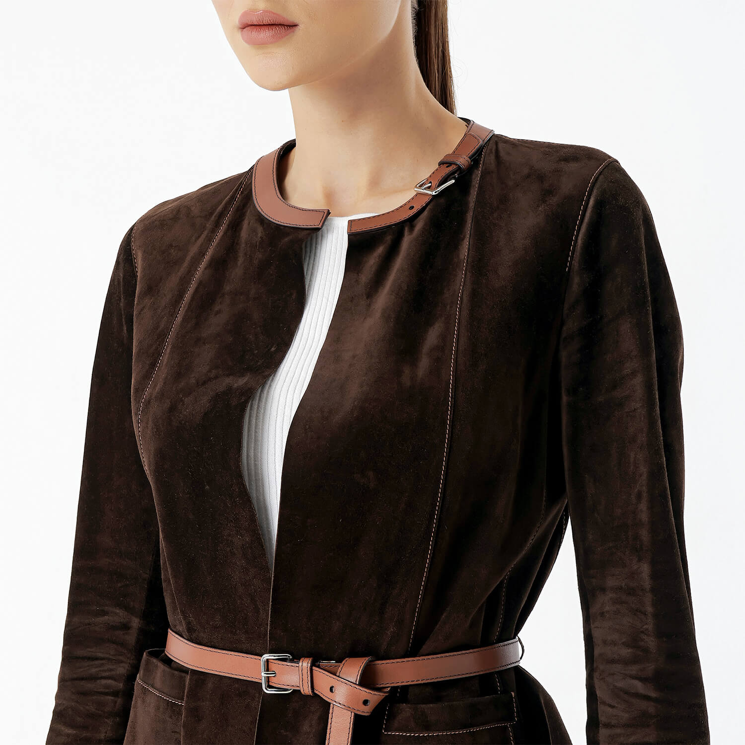 Prada - Brown Velvet Belted Jacket